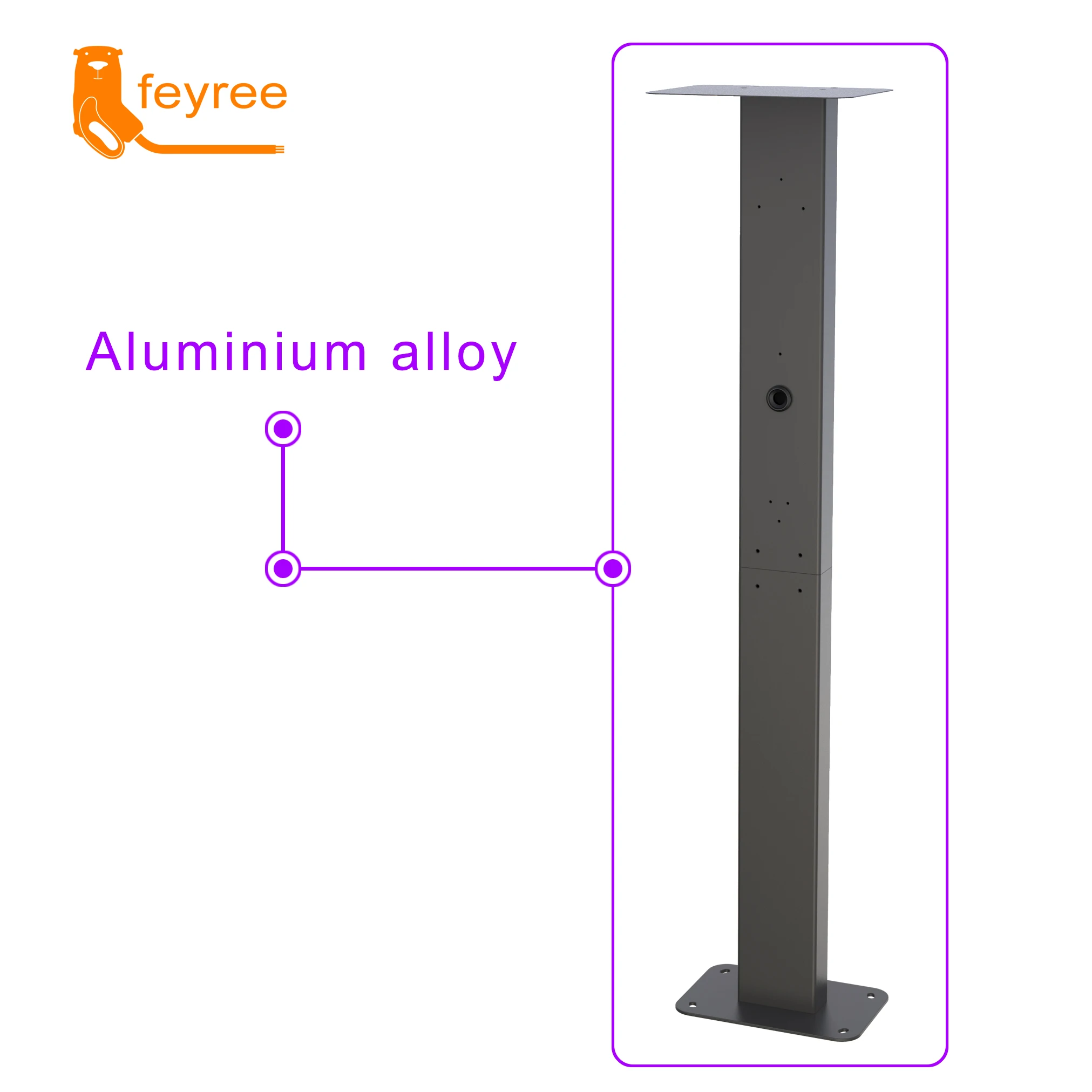 Charging Station Column for Home Garage Parking Lot, Aluminum Electric Vehicle New Energy Charging Gun, Smart Fast Charging for Cars