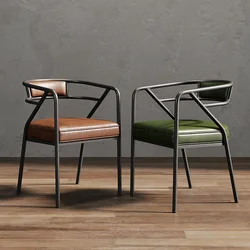Nordic dining chair household stool leisure back chair Restaurant Chair iron office chair