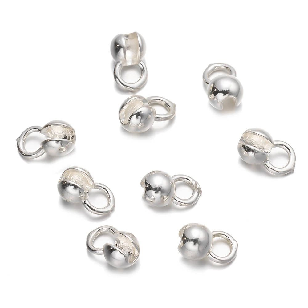 10/20Pcs 4mm 18K Gold Überzogene Shell Spitze Mit Schleife Crimp Enden Bead Stecker Für DIY Halskette armbänder Schmuck Machen Zubehör – Detail 4