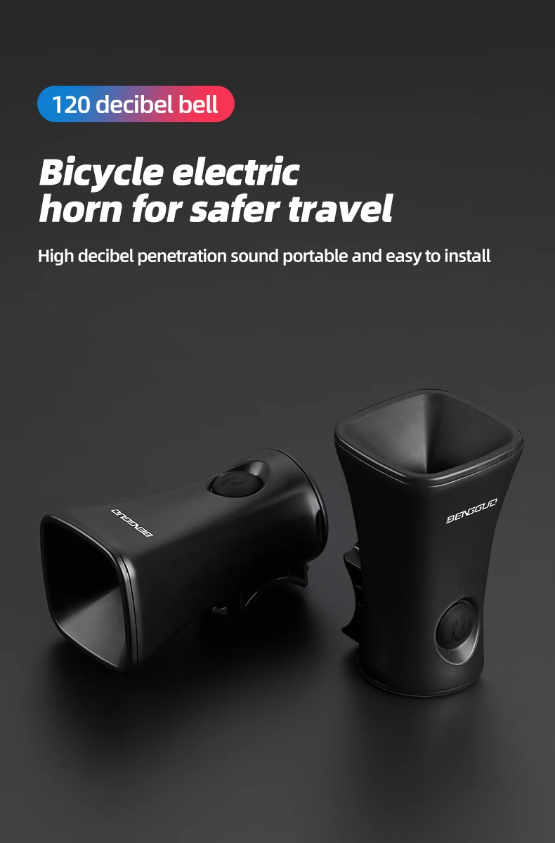 Description Picture 2 of itemX-TIGER Bicycle Bell Square Rechargeable Bike Motorcycle Electric Anti-theft Alarm Horn Loud Alarm Ring Bell Cycling Accessories