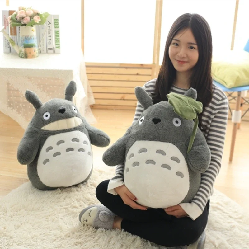 Adorable lotus leaf Totoro Plush Toy Totoro Stuffed Doll Animal Totoro Plushies Throw Pillow Home Decoration Gift For Girl