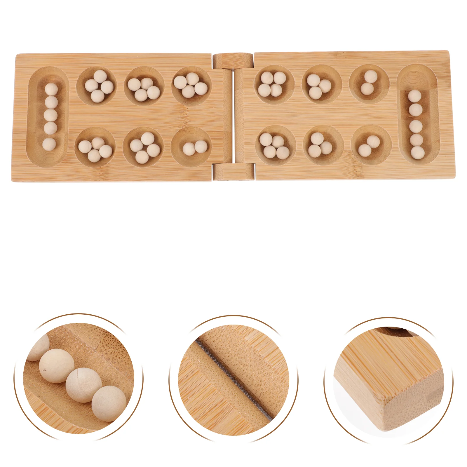 Game Mancala Board Chess Games African Kids Wood Checkers Wooden Travel Folding Set Family Toy Puzzle Strategy Brain Marble Bead 2