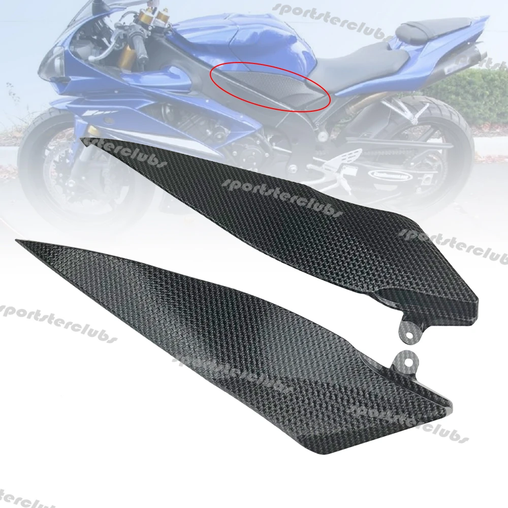 Motorcycl Carbon Fiber Look Gas Fuel Tank Side Trim Cover Panel Fairing Cowling For Yamaha YZF-R1 YZFR1 YZF R1 YZF1000 2007-2008