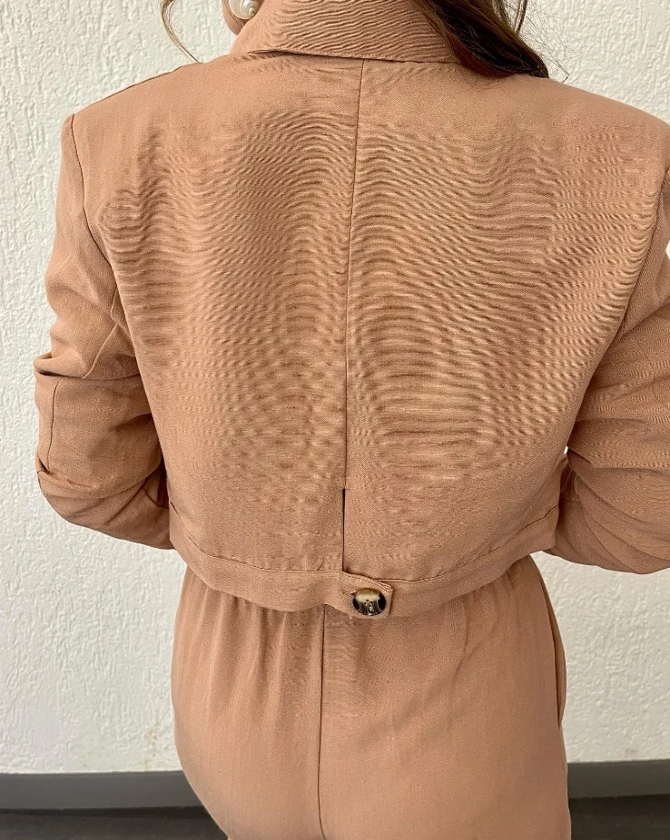2023 Autumn Casual Daily Temperament Commuting Loose Slim Fashion Lapel Short Shirt Jacket Wide Leg Pants Casual Set for Women