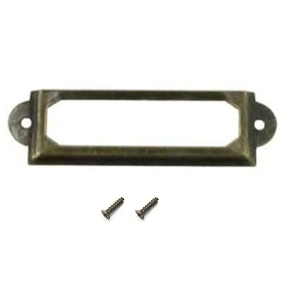 

50pcs Label Card Frame Holder Bookcase Shelf Drawer Cabinet Antique Bronze Iron Label Frame