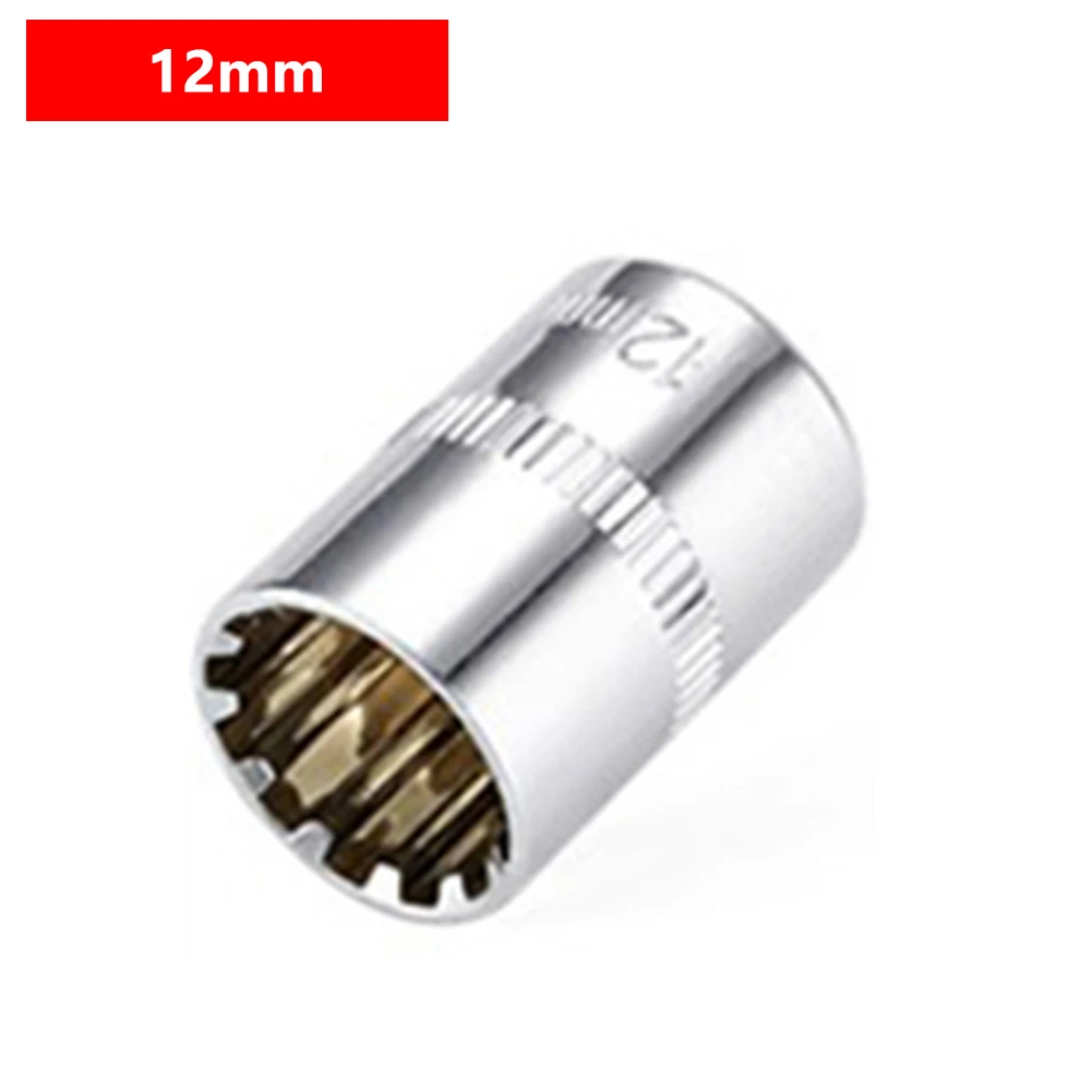 

1/4 Inch Drive 4-14mm Ratchet Wrench Head 12 Points Teeth Torx Bit Ratchet Spanner Sleeve Car Repair Tool Socket For Nut Removal