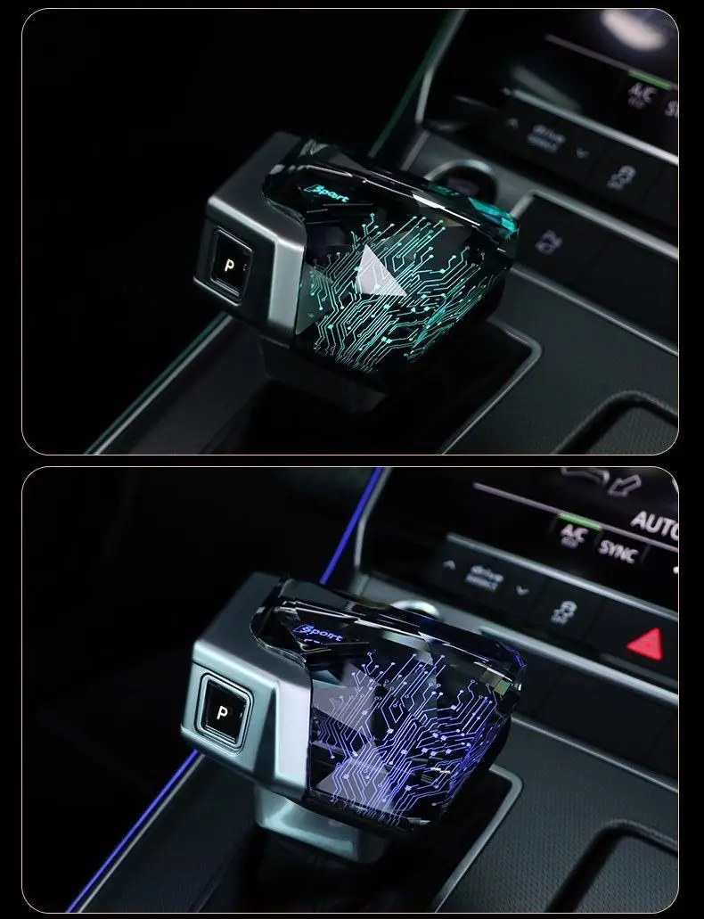 Yacht-Style Automatic LED Crystal Gear Knob Shift Lever  A4 B9 A5 8W6 A6 C8 A7 4