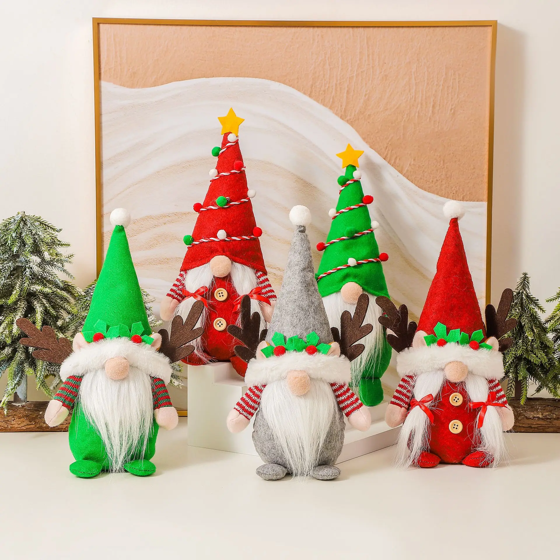 

Christmas Gnome, Santa Claus Faceless Decoration Standing Decorations Dwarfs Christmas Family Holiday Party Table Decor Gifts