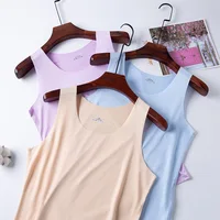 Summer Women's Non-Marking Ice Silk Vest Thin Suspenders Female Inner Sleeveless Multicolor Running Tops Sports Bottoming Camisa 2