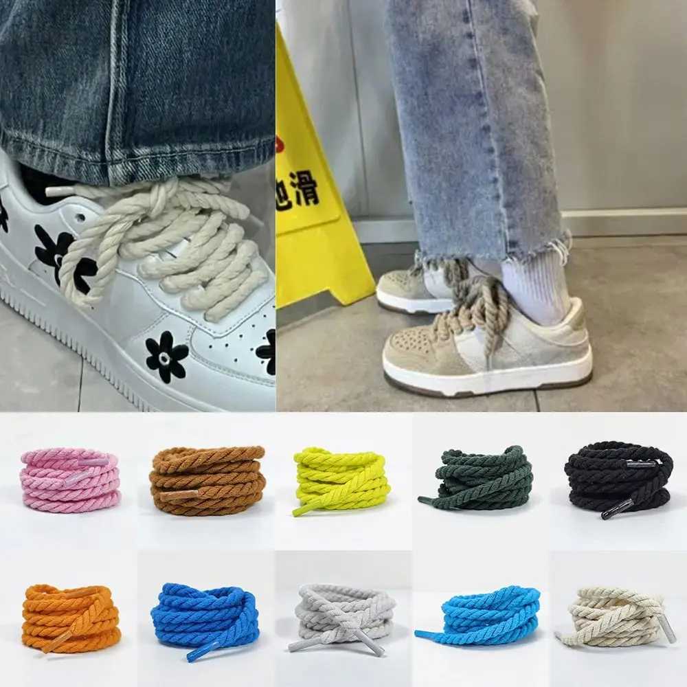 

Cotton Shoestrings Flat Shoelaces Shoe Accessories Shoe Rope Sneakers Decoration Linen Shoelaces