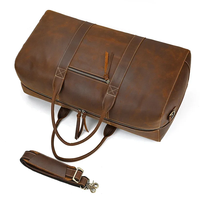 Brown Leather Duffle Bag For Men