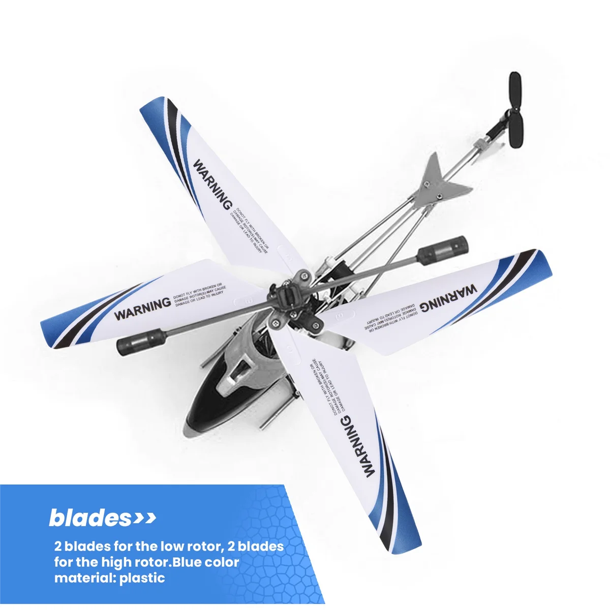 4 pales de rechange hélicoptère RC S107G bleu lot