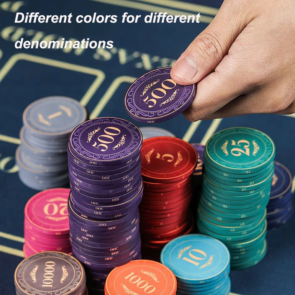 Ceramic Poker Chips 10PCS Quality Engraving Texas Hold'em Poker Tokens Entertainment Games Coins For Family Party poker chips