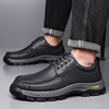 Handmade Leather Business Footwear Comfortable Quality Split Leather Men Flat Outdoor Shoes Men's Flats New Men Casual Shoes 1