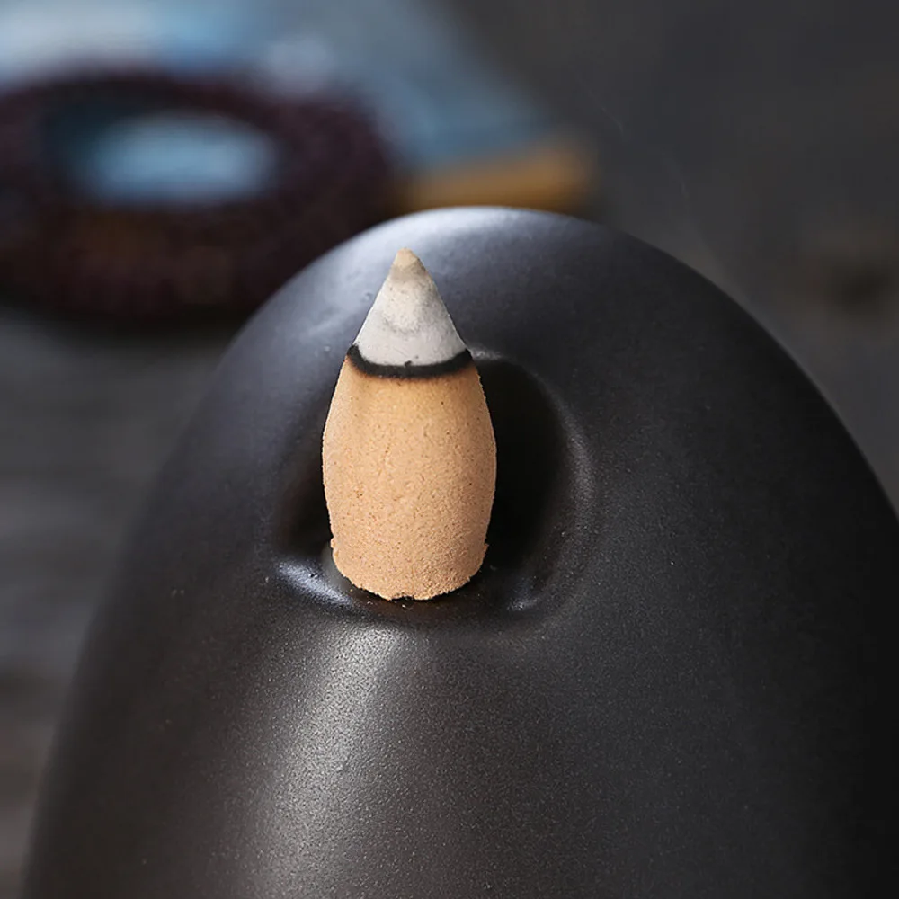 1pc,Chinese Ceramic Handicrafts Cucurbit Home Decor Ornaments Waterfall Backflow Incense Burner Incense Censer -Without Incense