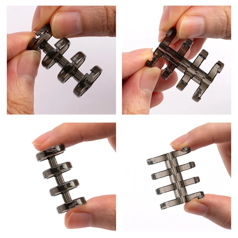 4 Ring Plastic Book Rings Loose Leaf Binding Ring Large Capacity DIY Scrapbook Photo Card for Women Girls Students 5PC