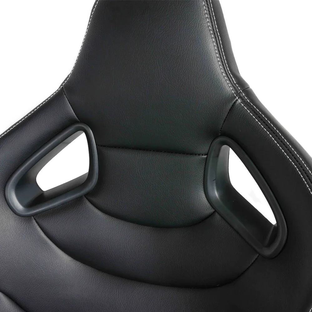 조정 가능한 스포츠카 버킷 시트, 블랙 PVC 레이싱 시트, 1 쌍