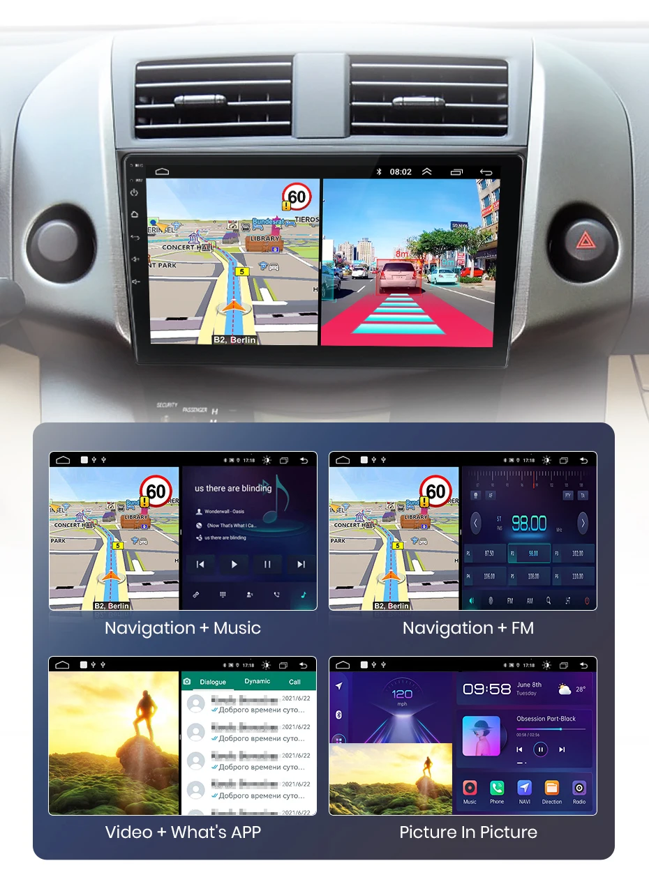 Junsun V1 Drahtlose CarPlay Android Auto Radio Für Toyota RAV4 2007 2008 2009-2011 4G Auto Intelligente Systeme 2Din Autoradio GPS – Detail 21