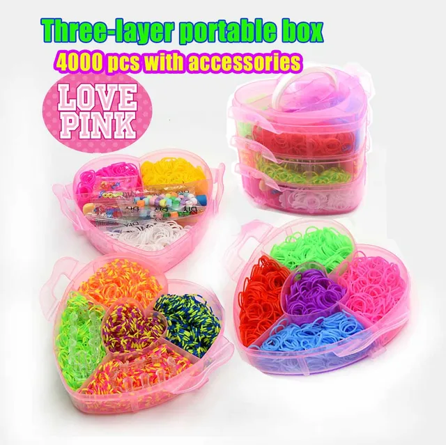 Diy Hand Made Rubber Bands Twist Loom Set Rubber Loom Bands Kits Friendship Bracelet Maker Making Kit For Kids In Stock Beads Toys Aliexpress