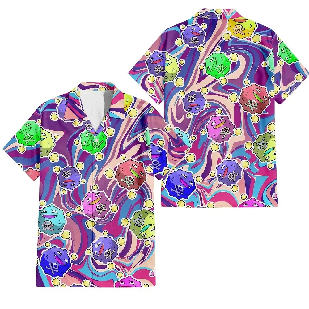 Men Shirts Funny Animal Cartoon Men's T-shirt Hawaiian 3D Print Men's Summer Loose Beach Oversize Short-sleeve T-shirt Clothes