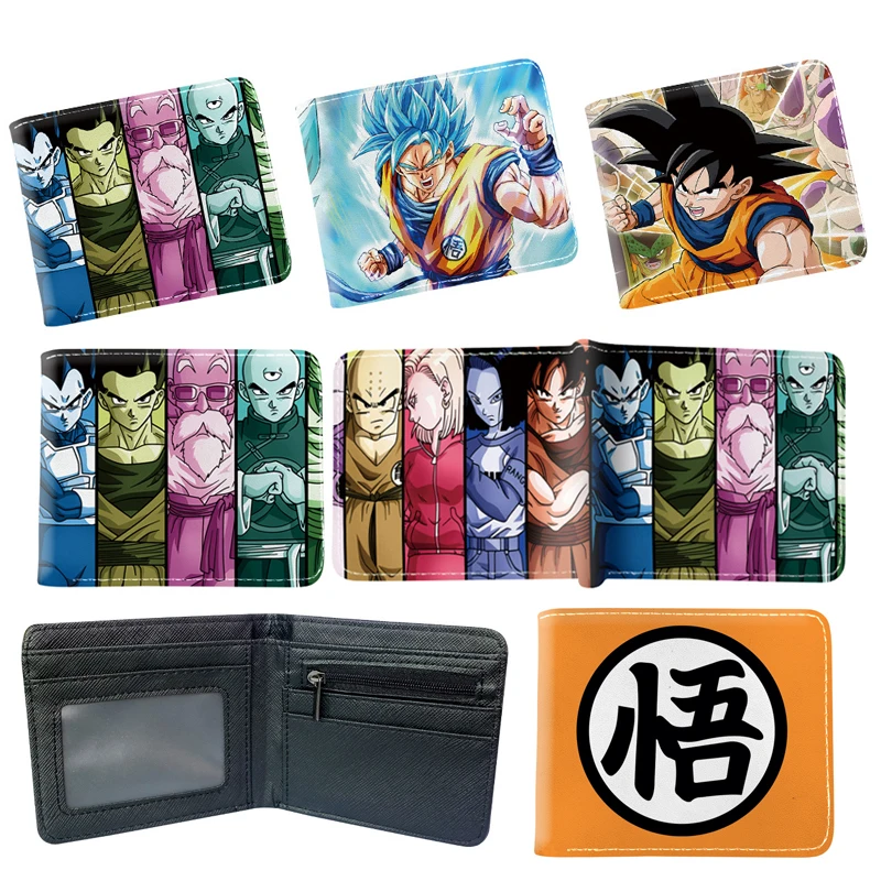 Carteira curta para jovens homens e mulheres Anime Dragon Ball Z Carteira  curta de estudantes de desenho animado japonês Comics Bolsa, Color J,  Medium 