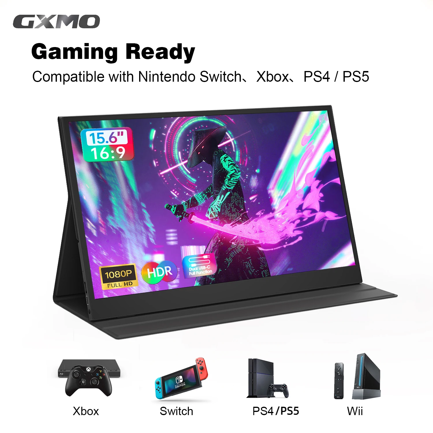 Nuovo Monitor Muti-Function Portatil Display Monitor Portatile Monitor Lcd Para Pc Display Esterno Da 15.6 Pollici Gxmo G156F