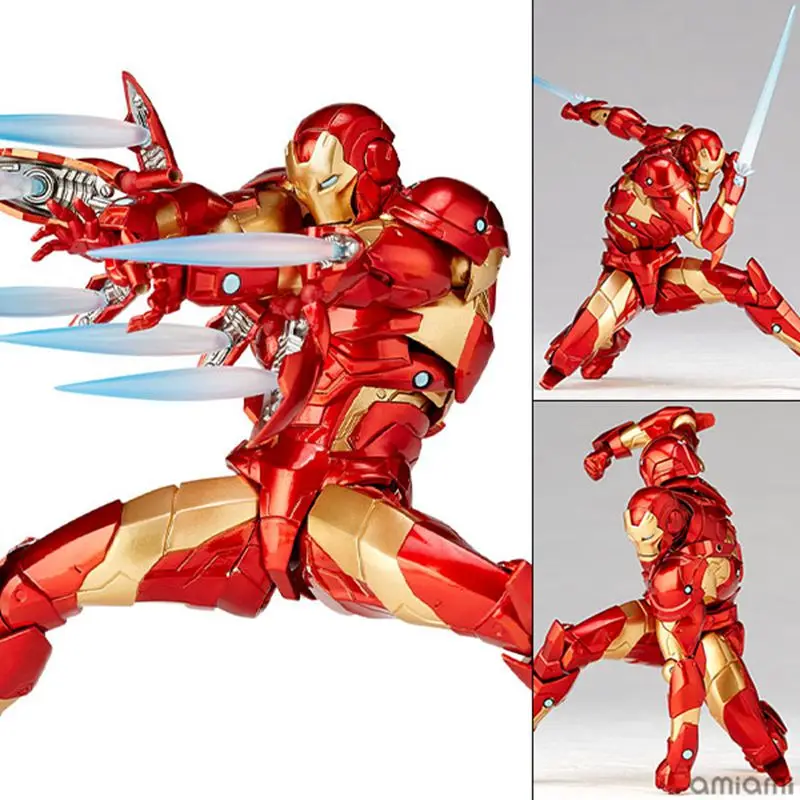 

Original Kaiyodo Figure Complex Amazing Yamaguchi No.013 Iron Man Bleeding Edge Armor Model Anime Figure Action Toys Gifts