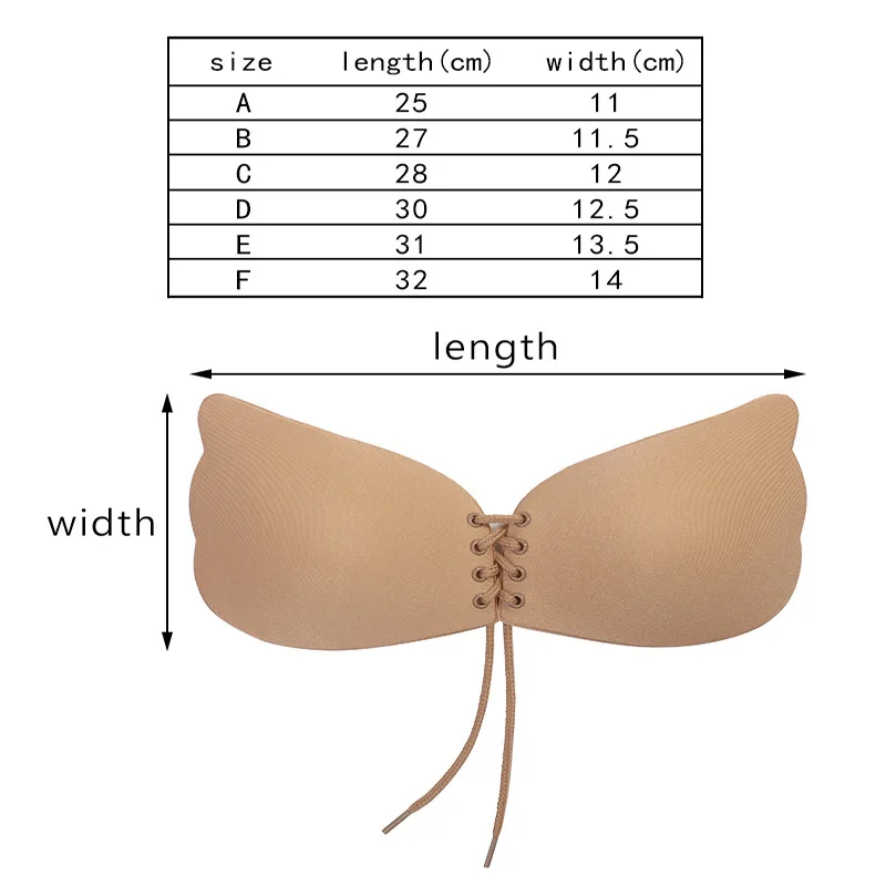 Women's Self Adhesive Strapless Bandage Blackless Solid Bras For Women Sticky Silicone Push Up Invisible Lady Lingeries Sexy Bra