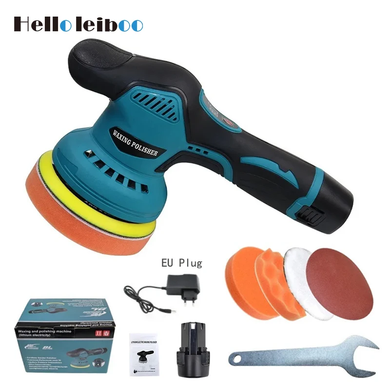 LEIBOO Car Polishers Wireless Automotive Polishing Machine Wax Tool 8 Gears 12V Electric Waxing Repairing Sander Car Accessories car polisher automotive orbital sander
