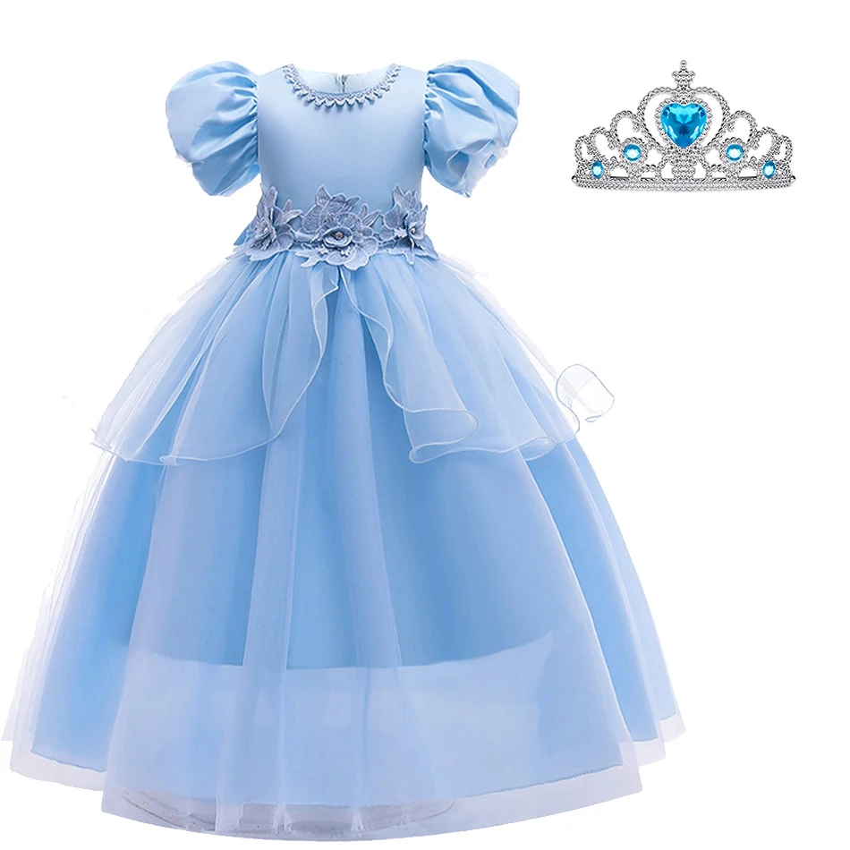 Cinderella Dress Kids Cosplay Costume Girls Princess Dress Princess Accessories Children Birthday Party Wedding Dinner Dress baby girl doll skirt Dresses