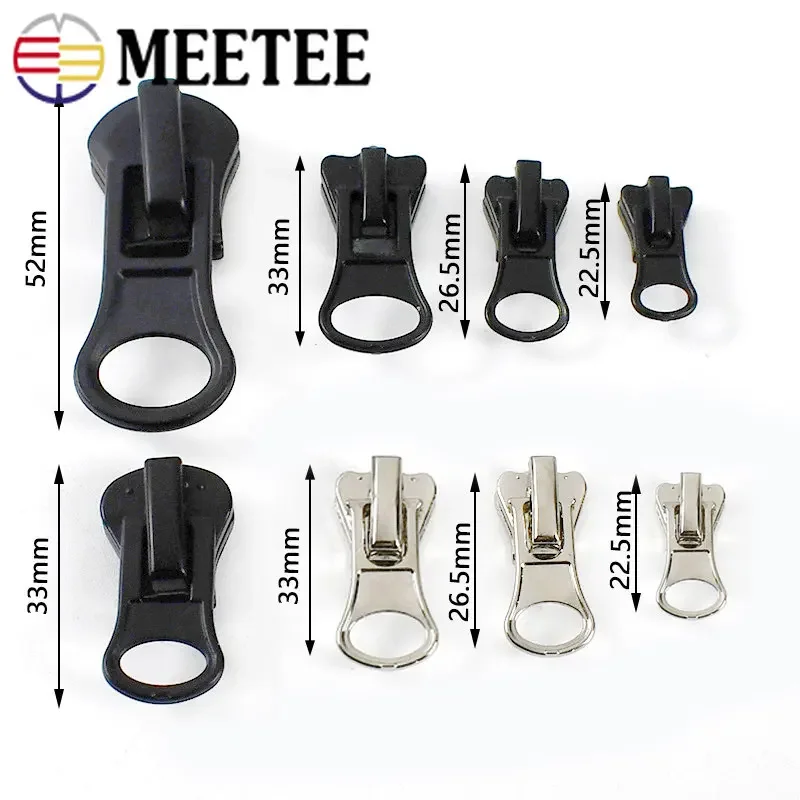 Zipper Sliders for Resin Zippers Backpack Bag Zip Puller Head Zips Repair Kit DIY Sewing Clothing Accessories 10Pcs 3# 5# 8# 10#