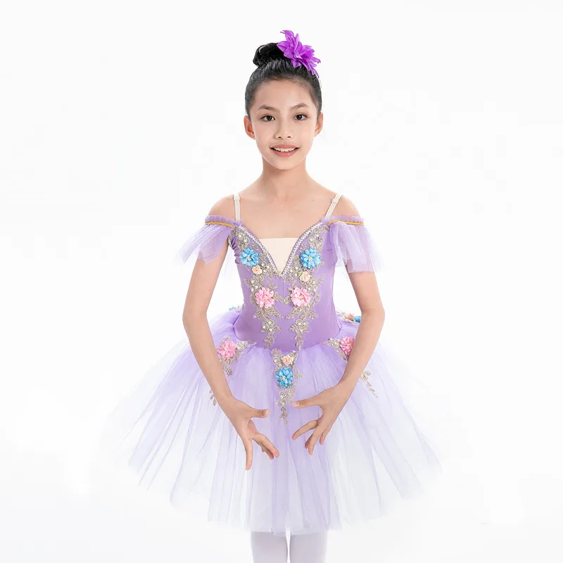 Children's Ballet Skirt, Girls' Dance Skirt, Ballet jumpsuit, Children's Dance Skirt, Group Program Performance Clothing 2
