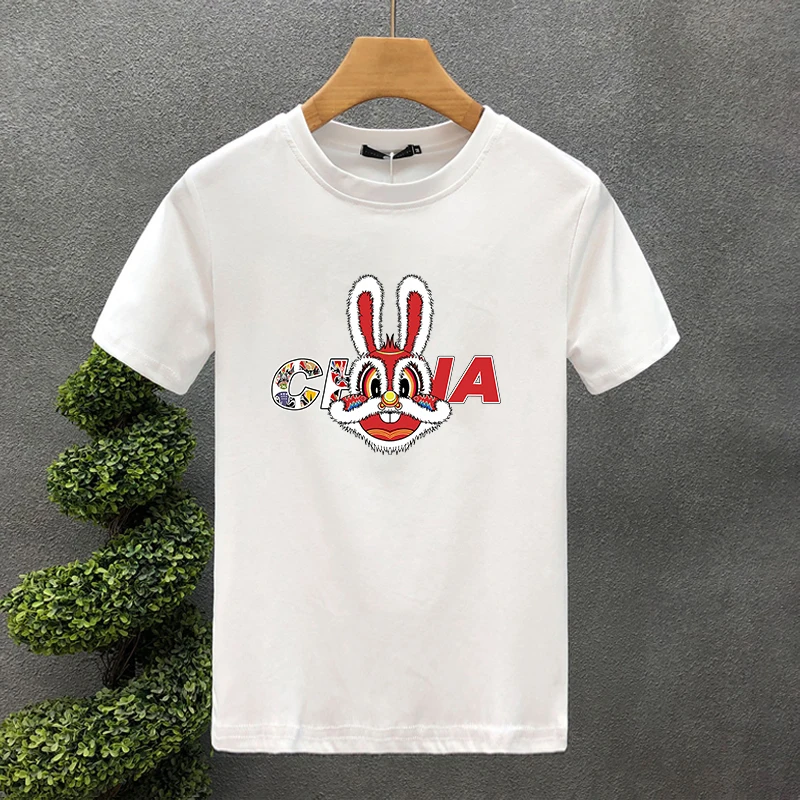 T-shirt in cotone con coniglietto per uomo e donna di coppia_voghion.com