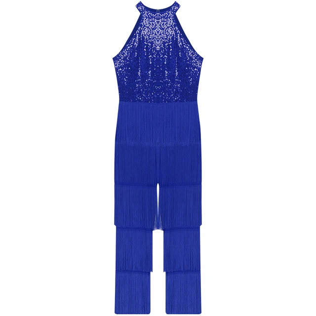 Top Lentejuelas Mono Latino Para Mujer Con Lentejuelas Cuello