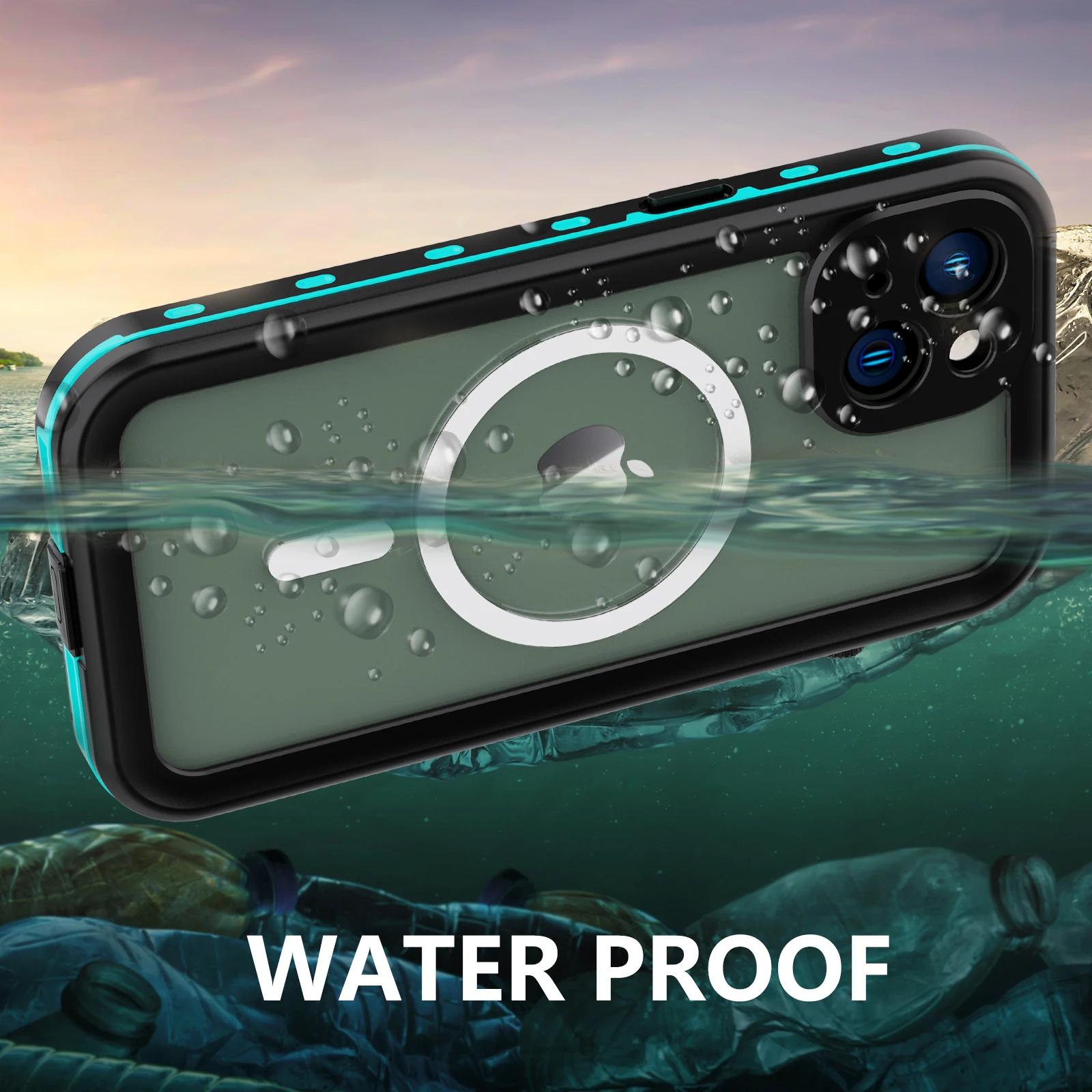 Waterproof Dustproof Magnetic Charging Full-Cover Diving Case