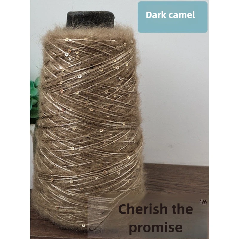 500g/개 스팽글 두꺼운 모헤어 실 뜨개질용 스웨터 숄 스카프 모자 조끼 코트 DIY 핸드 크로셰 부드럽고 편안한 실