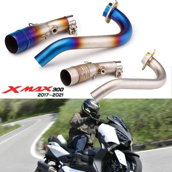 Motorcycle Slip On For Yamaha XMAX300 2017-2021 Modification With Stainless Steel Front And Middle Exhaust Muffler Escape