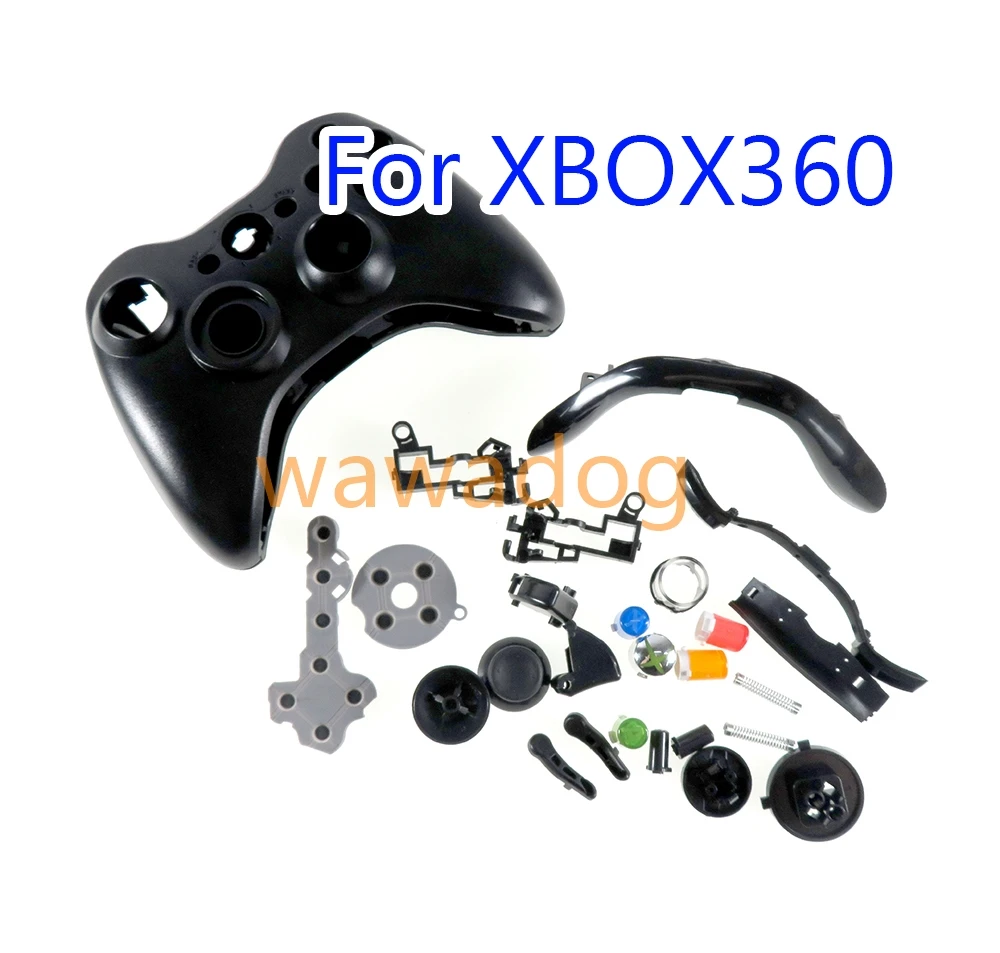 XBOX 360 유선 컨트롤러 용 10 세트 XBOX360 게임 액세서리 용 버튼 아날로그 범퍼가있는 풀 케이스 게임 패드 셸 커버