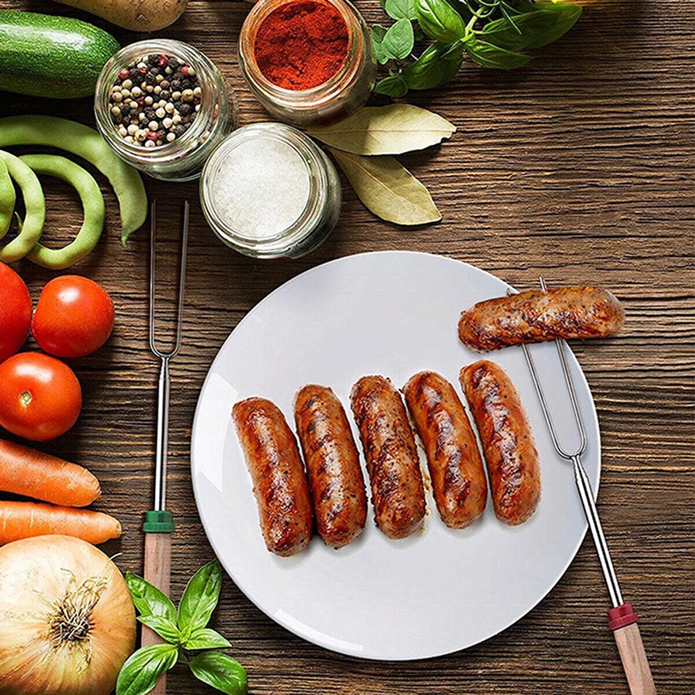 Barbecue Fork Set Telescopic Marshmallow Sausages Hot Dogs Vegetables Roasting Sticks Accessory bbq casings bbq tongs bbq skewer storage tube