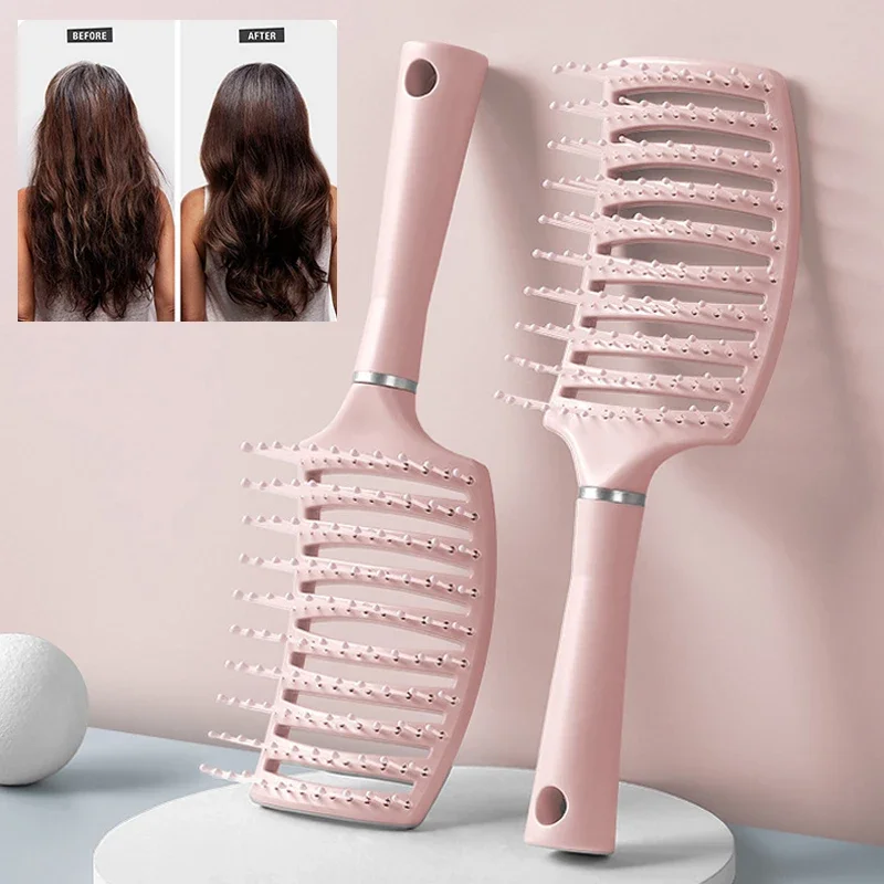 

Hollow Out Hair Brush Head Scalp Massage Comb Anti-Static Wet Dry Curly Detangler Hairbrush Salon Detangling Hair Styling Tools