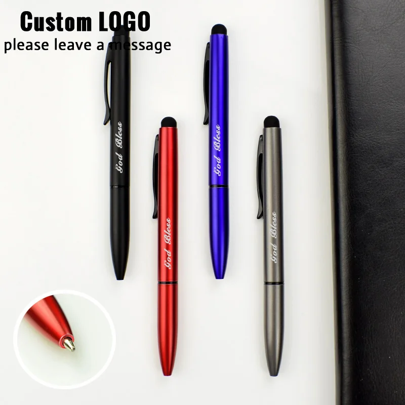 Cute Metal Capacitor Touch Screen Ballpoint Pen Customization Personalized Logo Office Accessories Party Gift Student Stationery custom customization rectangle round metal antique brass furniture logo tags name plate