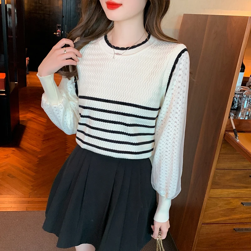 

Новое поступление, женские вязаные пуловеры, модный элегантный свитер, вязаные жилеты, повседневный топ для весны и осени