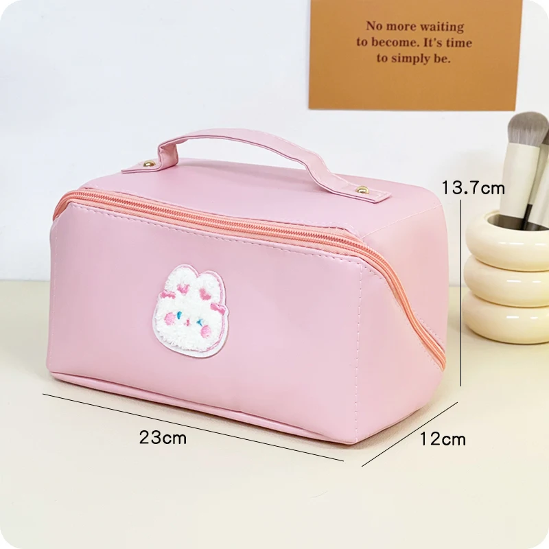 1 Pc Tendance Kawaii Sac Cosmétique, Sac De Maquillage À Blocs De Couleurs  Décoré De Fleurs, Sac De Rangement Léger Pour Voyage - Temu France