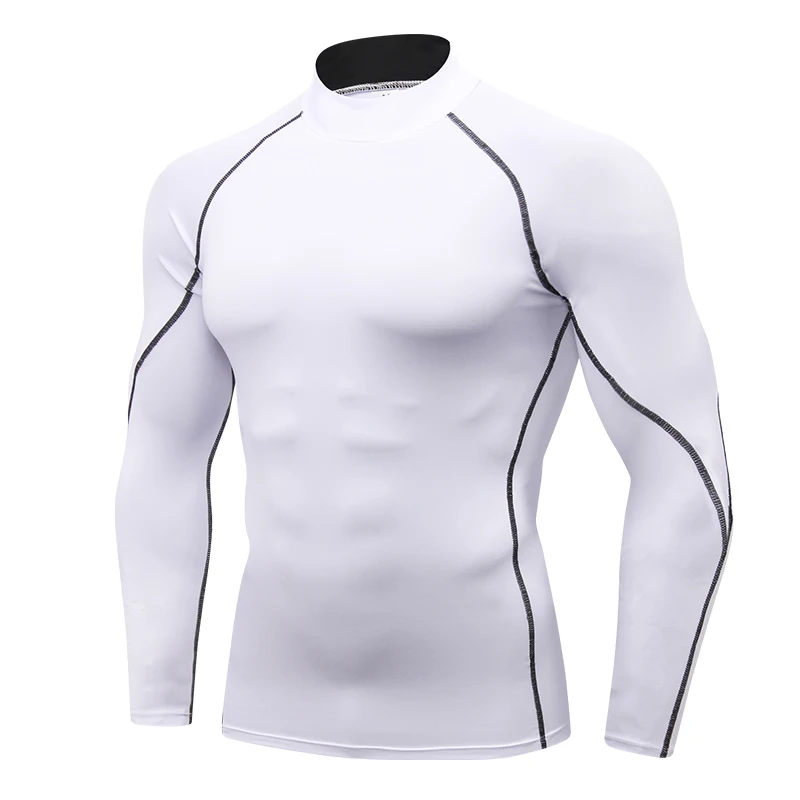Compression T Shirt Men High neck Long Sleeve Sports