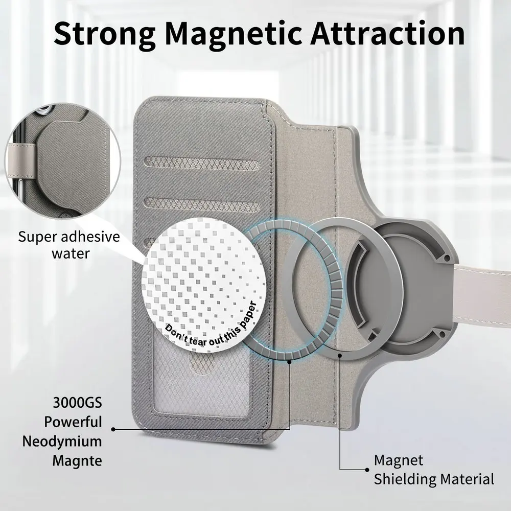 Luxury Detachable 2-in-1 Zipper Wallet Phone Case with Magnetic Cover