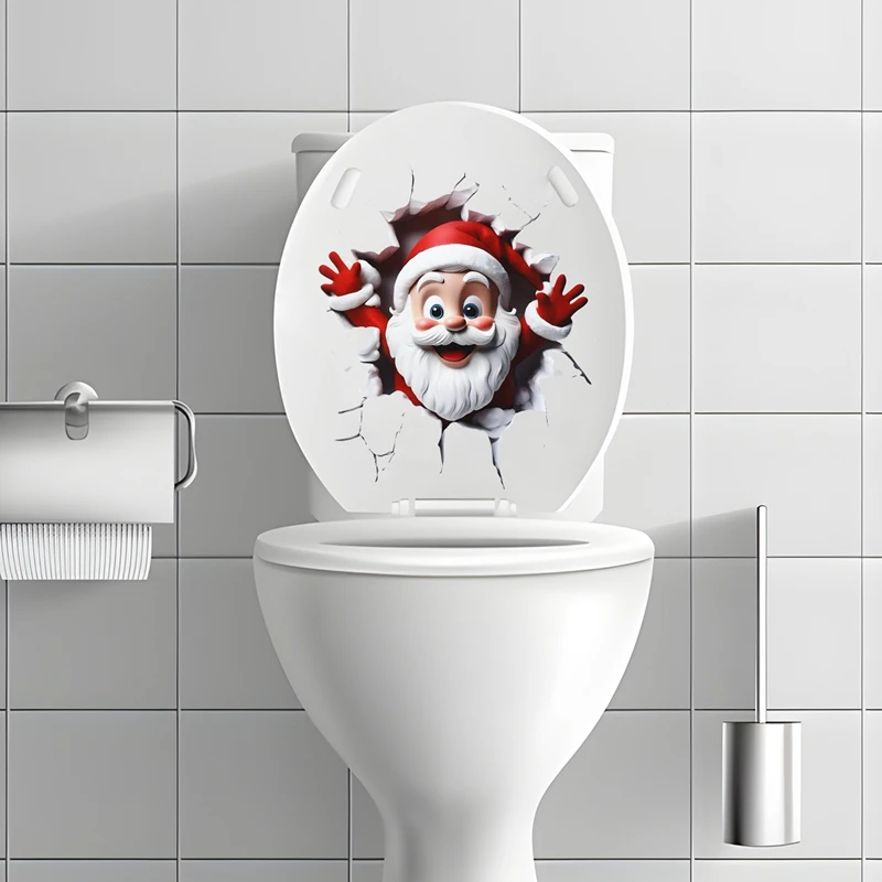 Christmas Toilet Sticker - Merry Xmas Decoration for Home 2025-2026