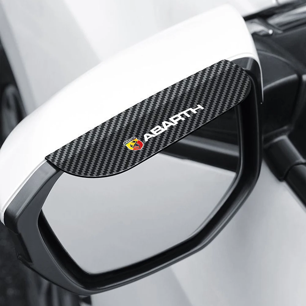 Car Rearview Mirror Rain Eyebrow Visor Carbon Fiber Sun Visor Rain Cover car Mirror Accessories For ABARTH 695 595 500
