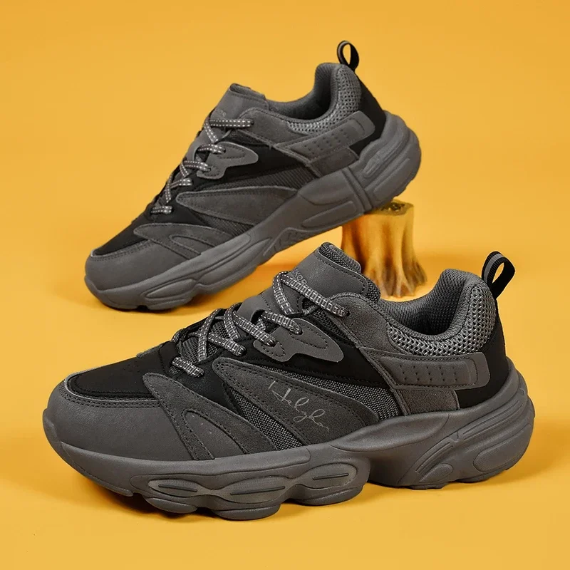 2025 Men's Sports Shoes Male New Design Sneaker Daddy Hollow Breathable Comfortable Fashion Lightweight Shoes 3
