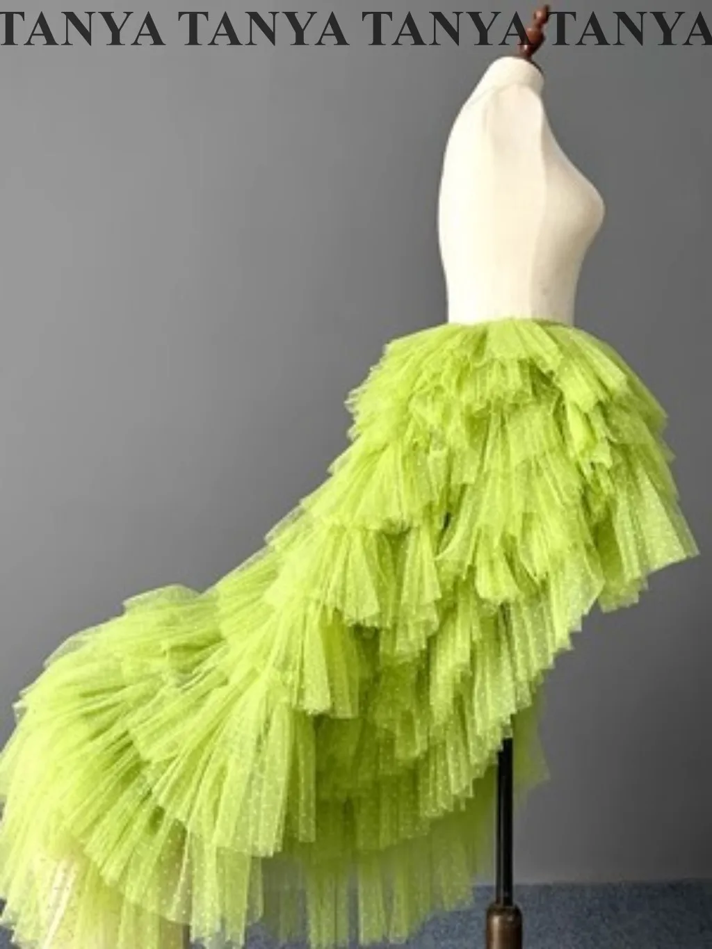 

Tiere Layers Tulle Party Removable Train Romantic Detachable Tails Fluorescent Green New Fashion Bridal Decorate Accessories