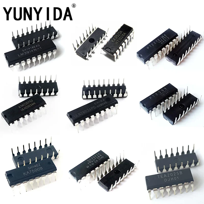 10 шт PT2272-M4 PT2399 SG3525A KA3525A ULN2003 ULN2803 TEA2025B LM3914N-1 KA7500 DIP | Электронные компоненты и